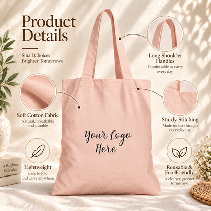 25pcs - Custom Logo Cotton Shopping Bag for Online Retail Stores