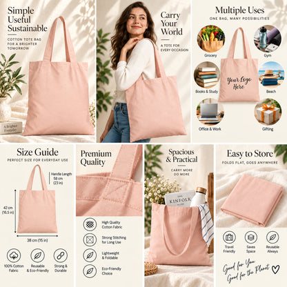 25pcs - Custom Logo Cotton Shopping Bag for Online Retail Stores