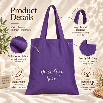 25pcs - Cotton Shopping Tote Bag With Your Custom Brand Logo