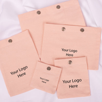 Snap Pouch Set of 100 | Custom Cotton Packaging Pouches