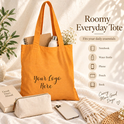 Custom Logo Cotton Tote Bag for Business and Events - 25pcs