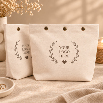100pcs Cotton Snap Pouches with Base | Reusable Pouches