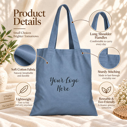 25pcs - Custom Logo Cotton Market Tote Bag for Your Business