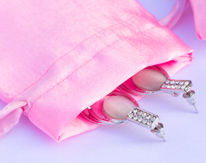 100pcs Customer Favorite Satin Drawstring Pouch With Logo For Jewelry Packaging