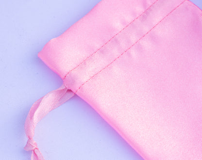 100pcs Customer Favorite Satin Drawstring Pouch With Logo For Jewelry Packaging