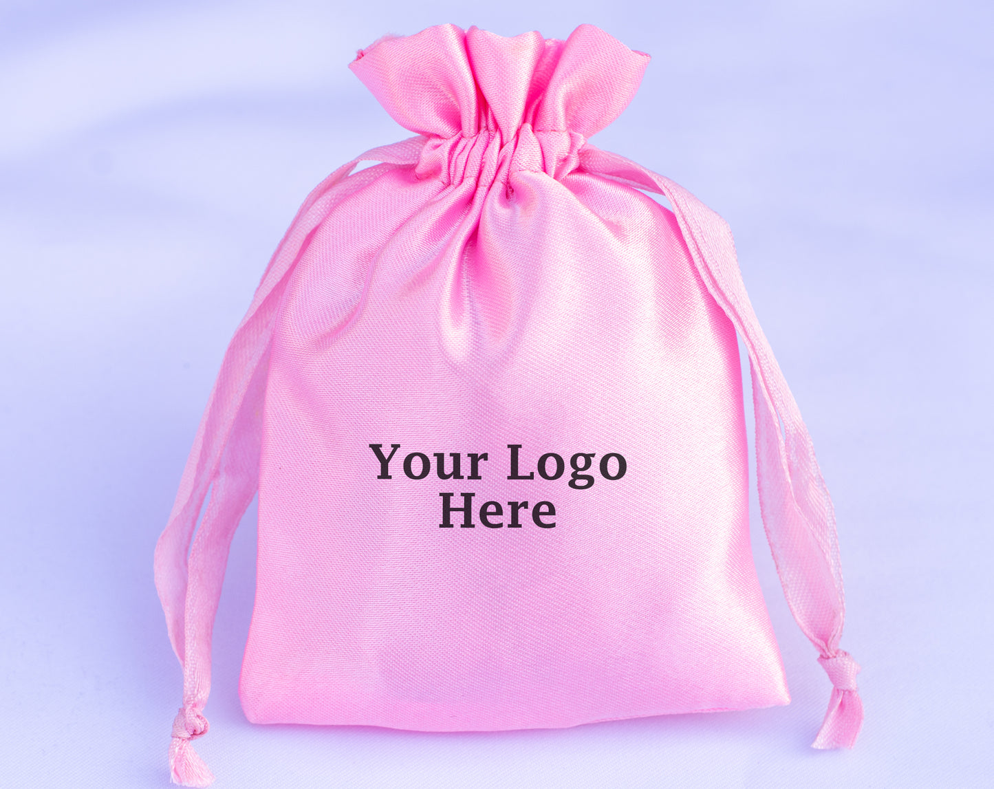 100pcs Customer Favorite Satin Drawstring Pouch With Logo For Jewelry Packaging