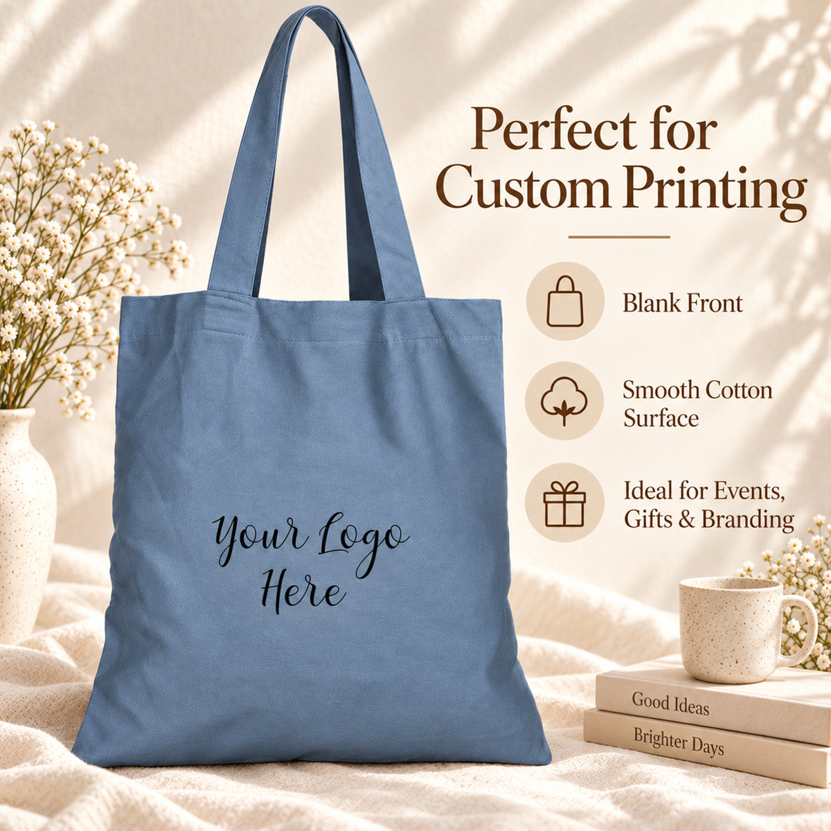 25pcs - Custom Logo Cotton Market Tote Bag for Your Business
