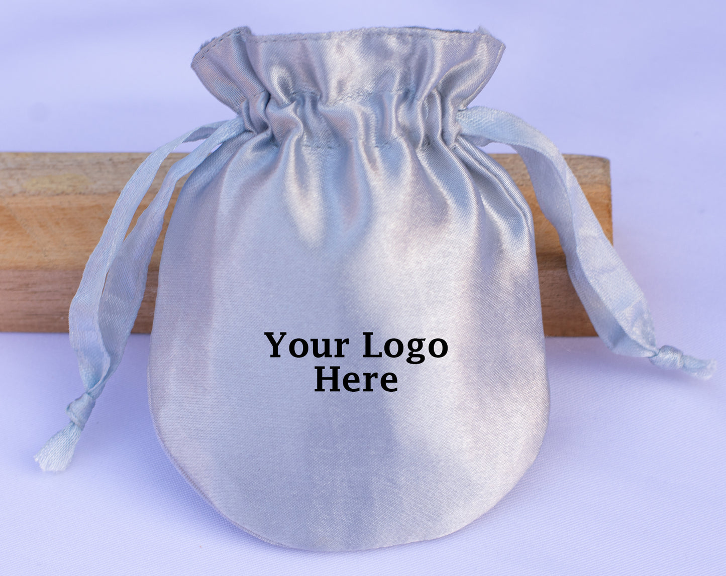 100pcs - Premium Satin Drawstring Jewelry Bags With Logo in Wholesale & Bulk