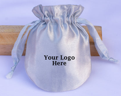 100pcs - Premium Satin Drawstring Jewelry Bags With Logo in Wholesale & Bulk