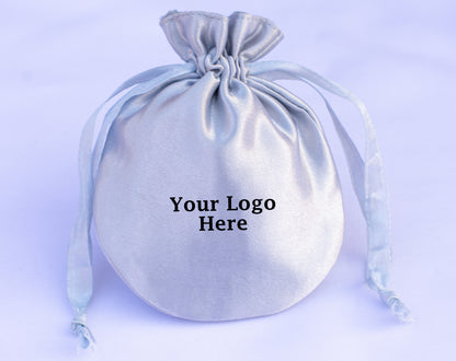 100pcs - Premium Satin Drawstring Jewelry Bags With Logo in Wholesale & Bulk