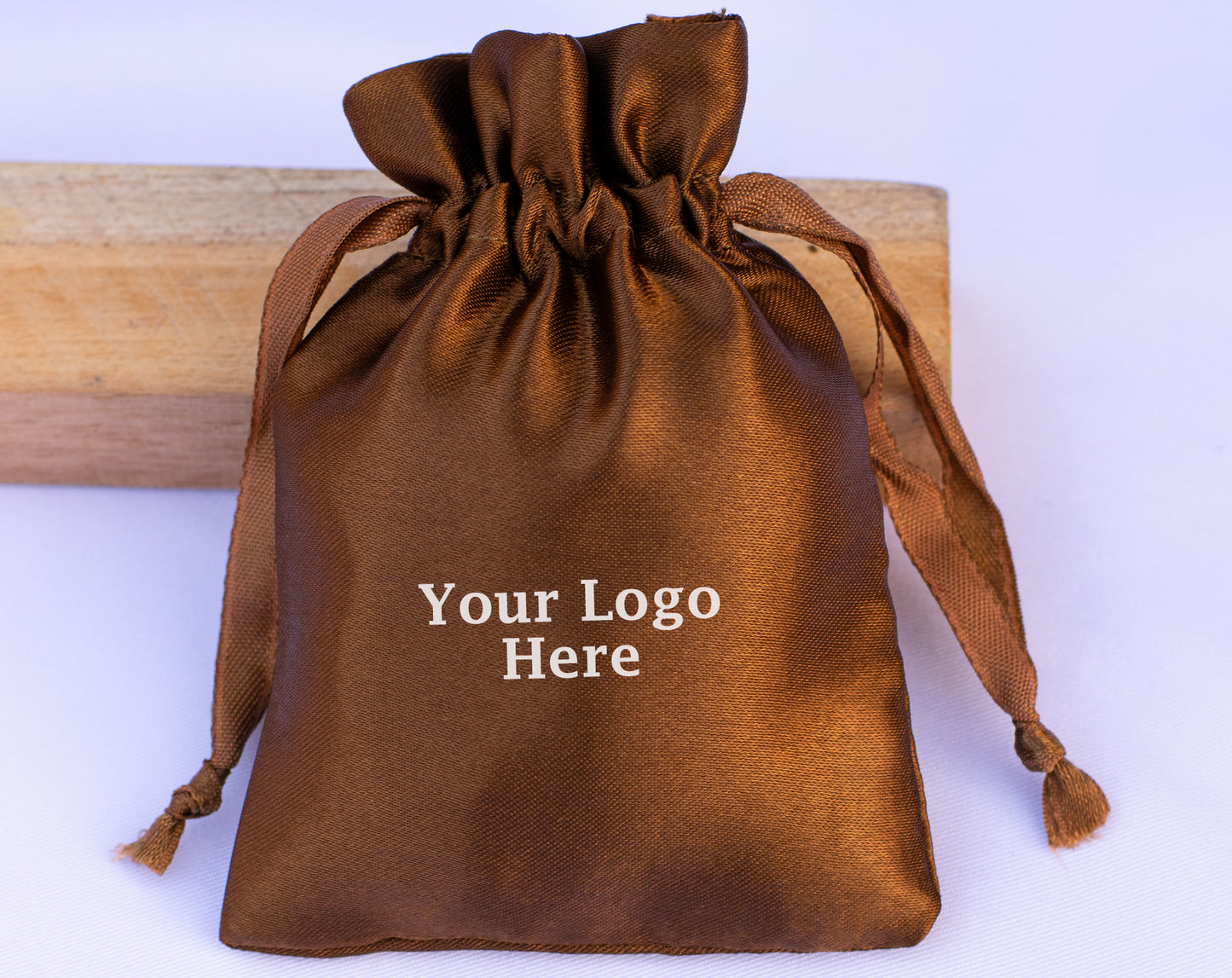 100pcs - Elegant Satin Drawstring Pouches With Custom Logo in Bulk