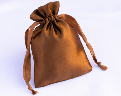 100pcs - Elegant Satin Drawstring Pouches With Custom Logo in Bulk