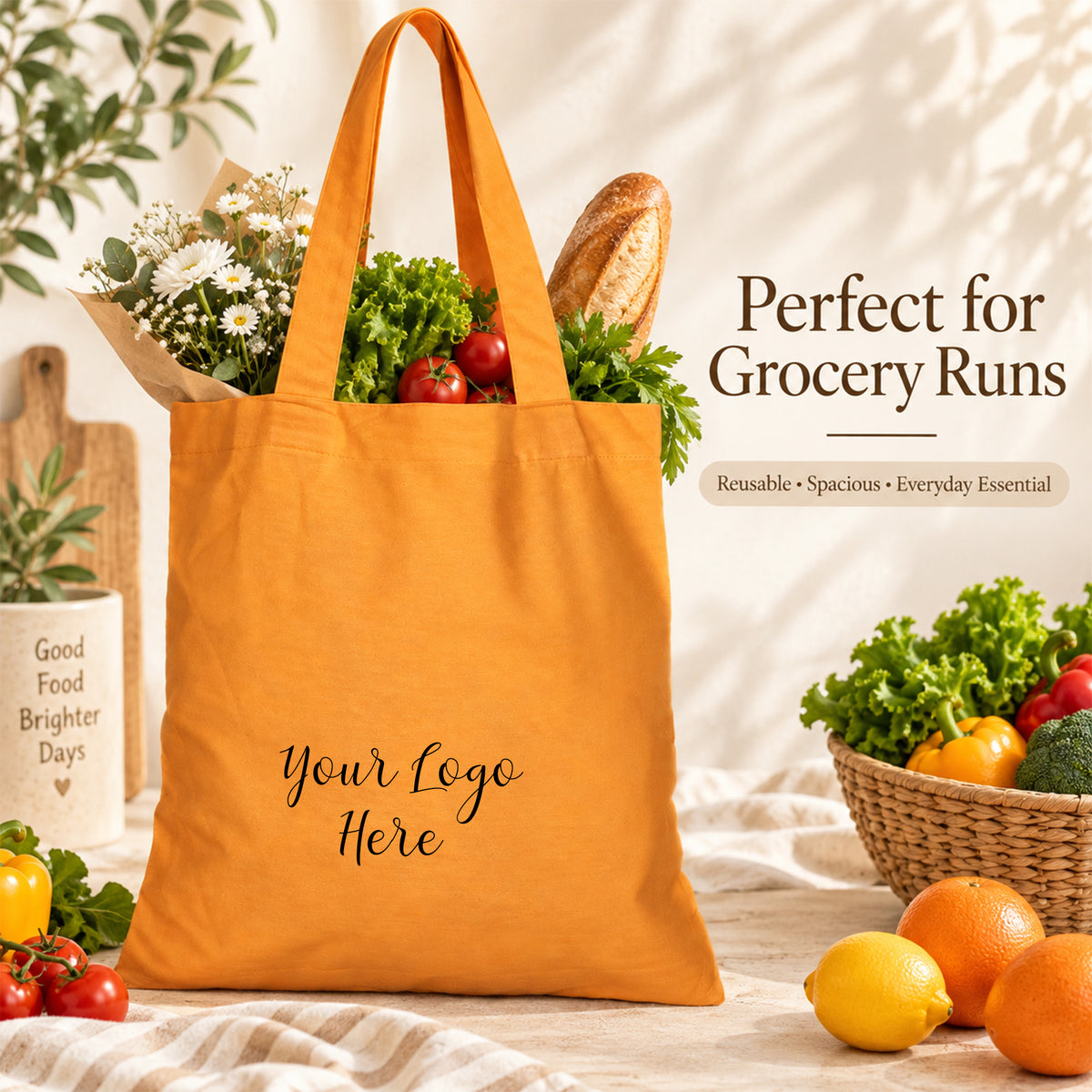 Custom Logo Cotton Tote Bag for Business and Events - 25pcs