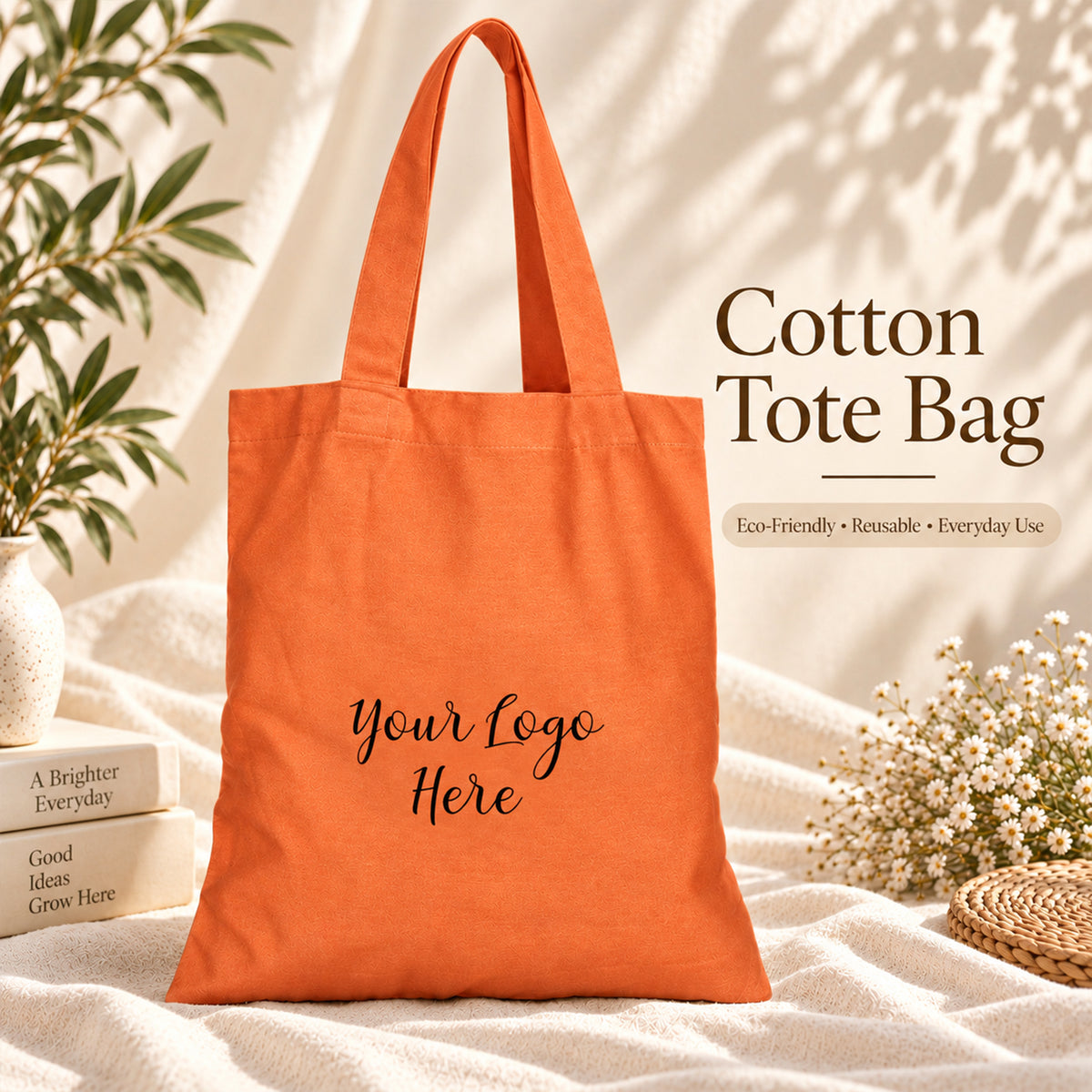 25pcs - Branded Cotton Market Tote Bag for Shops and Events