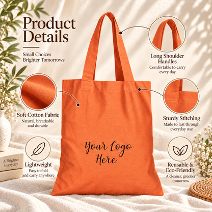 25pcs - Branded Cotton Market Tote Bag for Shops and Events
