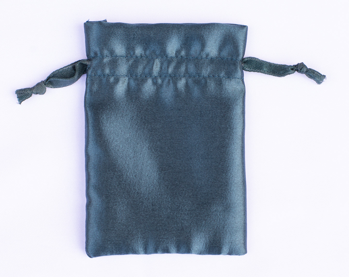 100pcs Bluish Satin Drawstring Pouch With Logo in Wholesale, Premium Jewelry Packaging