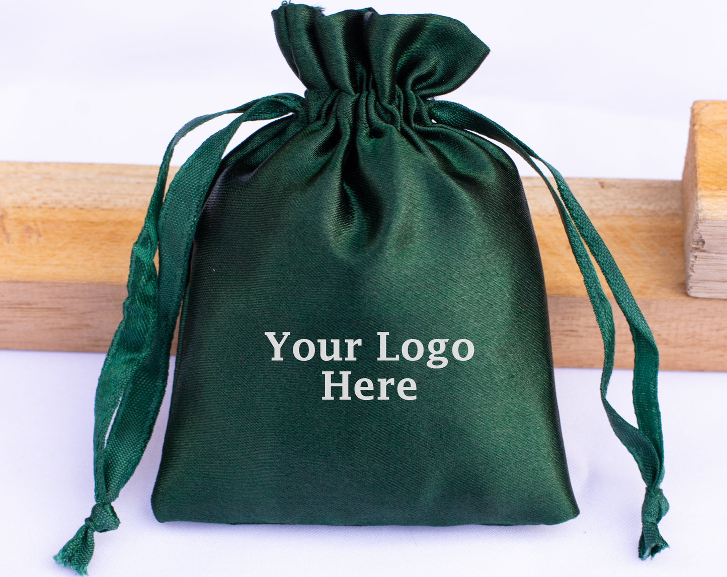 100pcs Premium Satin Drawstring Pouch With Logo in Wholesale & Bulk