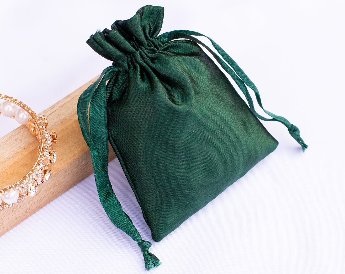 100pcs Premium Satin Drawstring Pouch With Logo in Wholesale & Bulk