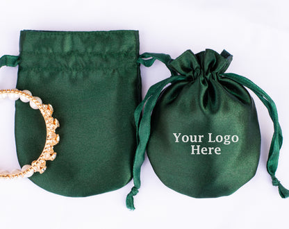 100pcs - Round Satin Drawstring Pouch For Jewelry Packaging, Wedding Favor Bags