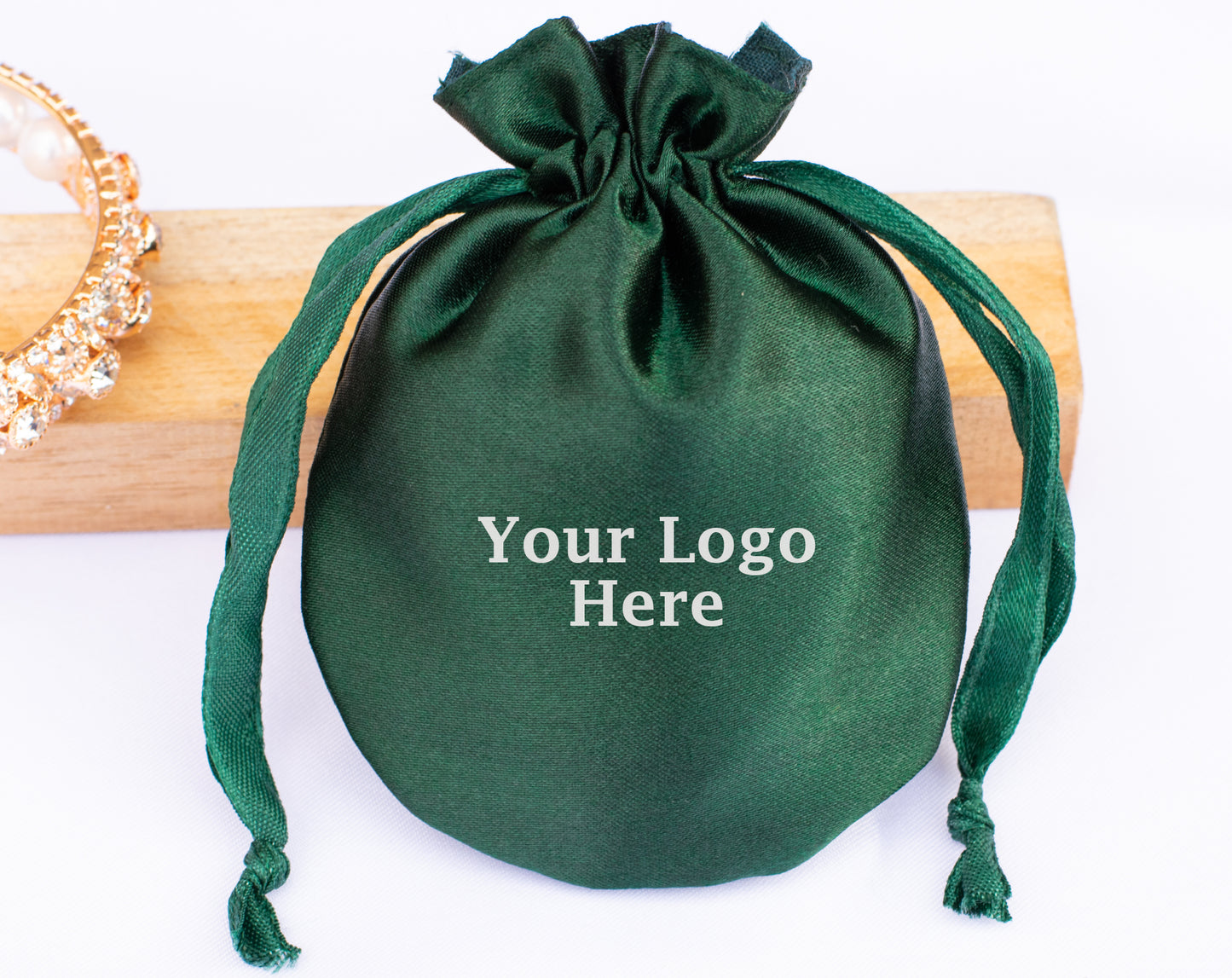 100pcs - Round Satin Drawstring Pouch For Jewelry Packaging, Wedding Favor Bags