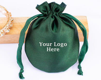 100pcs - Round Satin Drawstring Pouch For Jewelry Packaging, Wedding Favor Bags