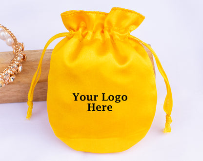 100pcs Round Satin Drawstring Jewelry Bags With Logo in Wholesale & Bulk
