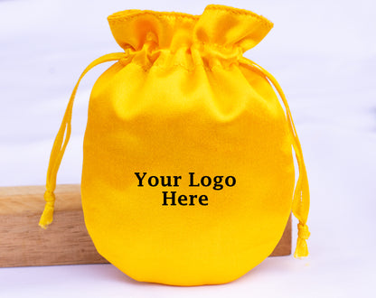 100pcs Round Satin Drawstring Jewelry Bags With Logo in Wholesale & Bulk