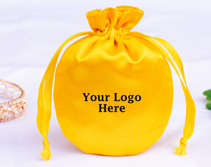 100pcs Round Satin Drawstring Jewelry Bags With Logo in Wholesale & Bulk