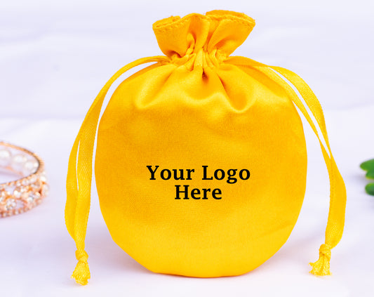 100pcs Round Satin Drawstring Jewelry Bags With Logo in Wholesale & Bulk