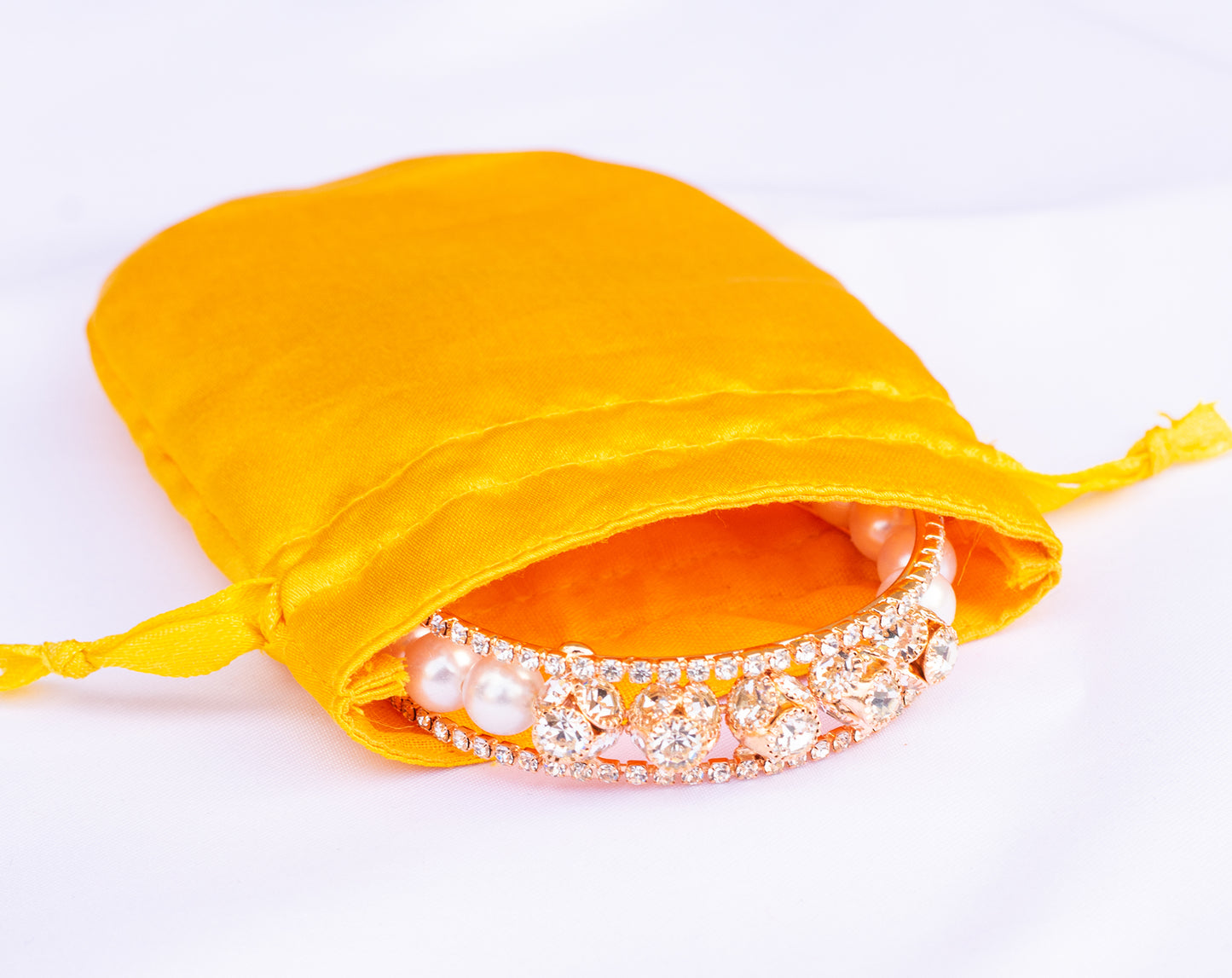 100pcs Round Satin Drawstring Jewelry Bags With Logo in Wholesale & Bulk