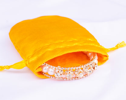 100pcs Round Satin Drawstring Jewelry Bags With Logo in Wholesale & Bulk