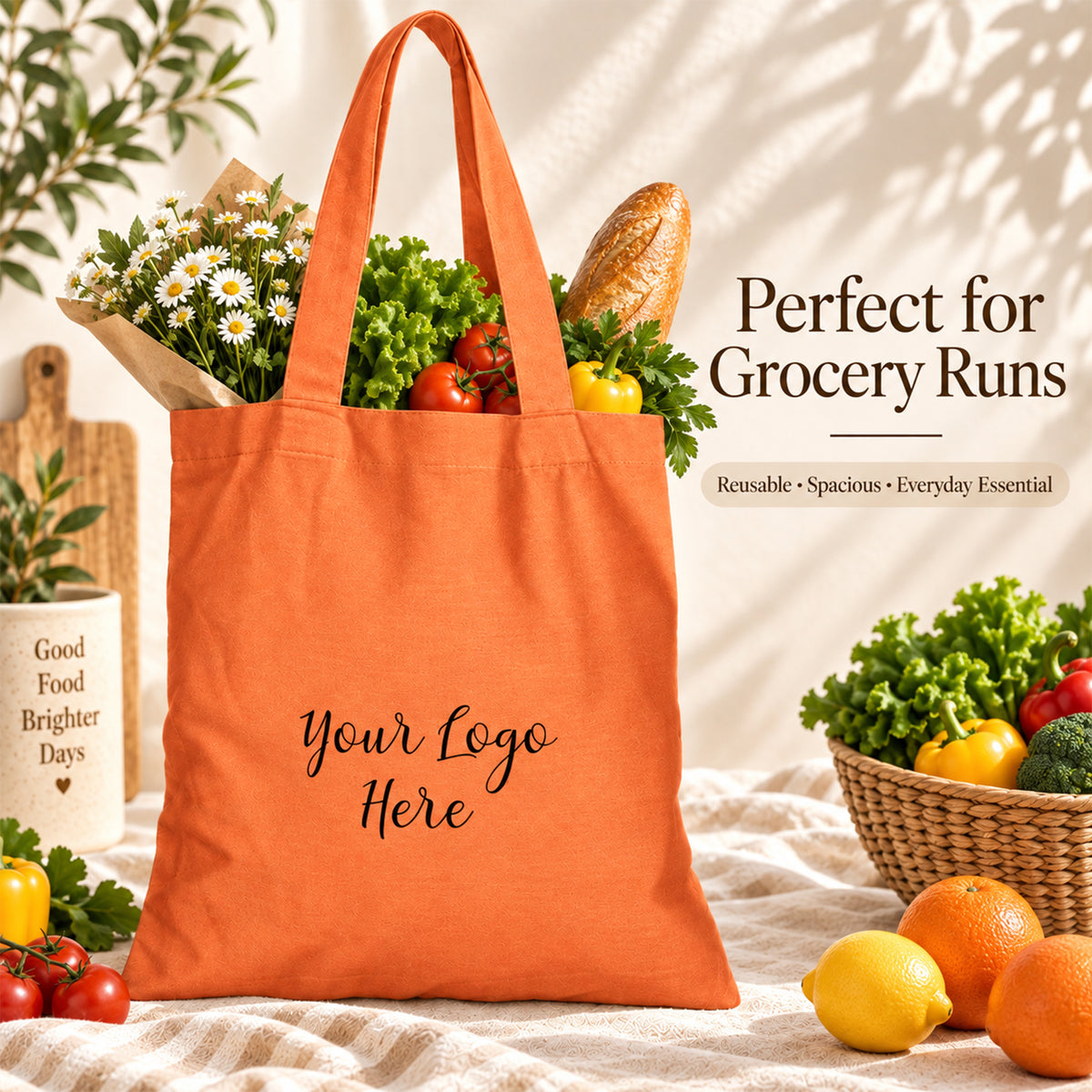 25pcs - Branded Cotton Market Tote Bag for Shops and Events