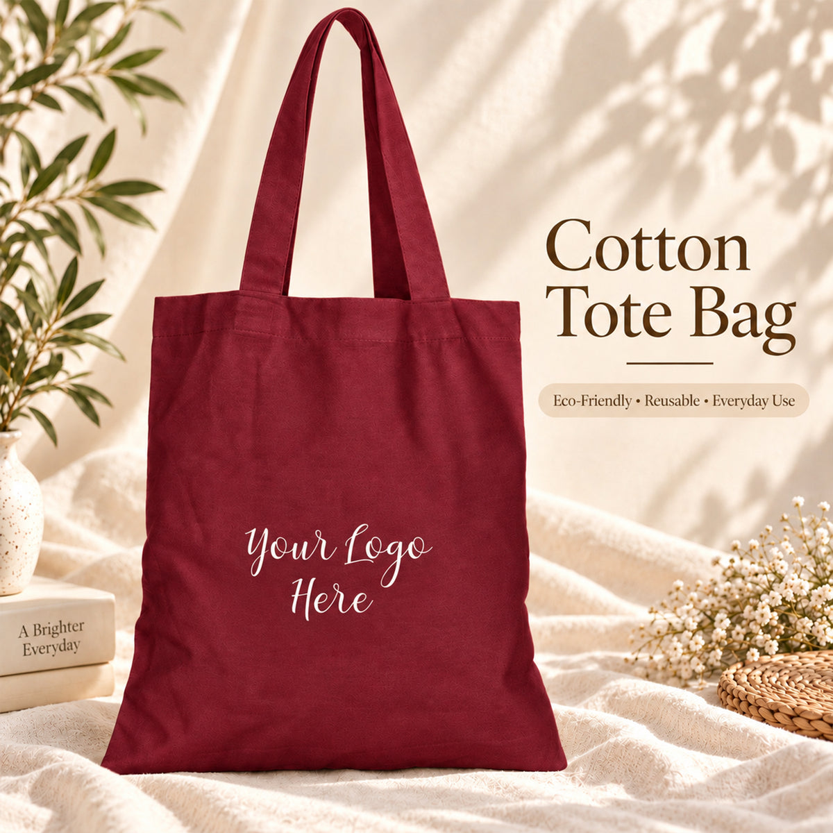 25pcs - Cotton Grocery Tote Bag With Your Custom Business Logo