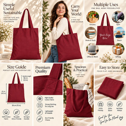 25pcs - Cotton Grocery Tote Bag With Your Custom Business Logo