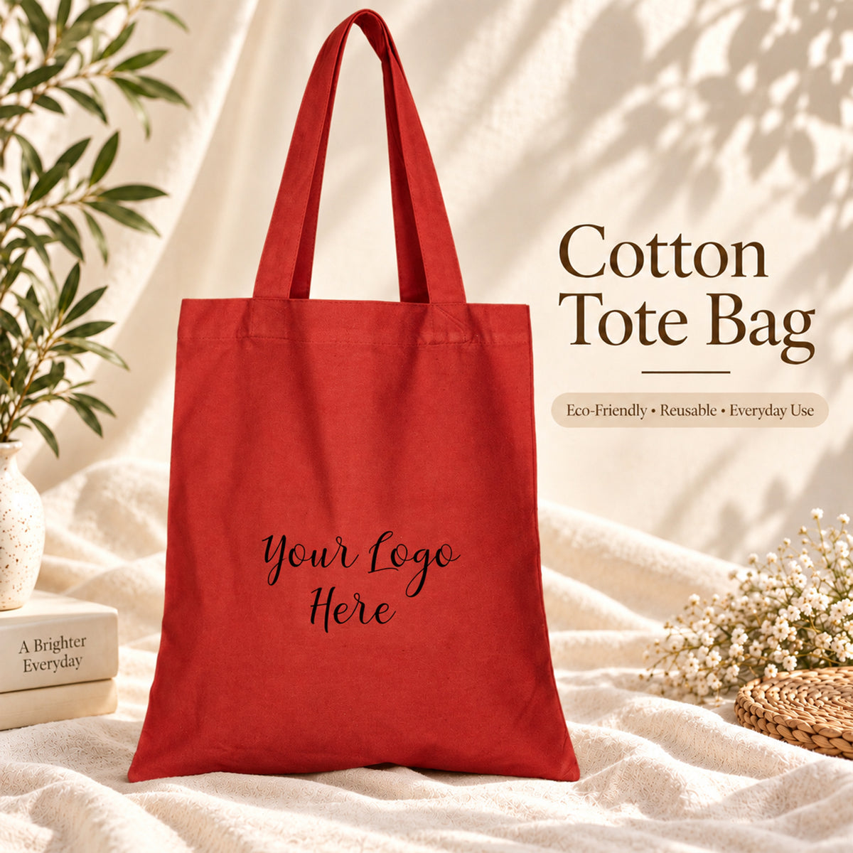 25pcs - Personalized Cotton Grocery Tote Bag With Your Logo