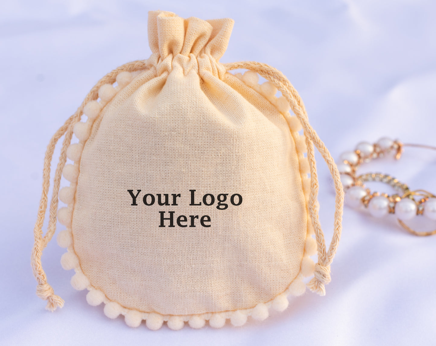 100pcs Designer Wedding Favor Pouches, Custom Drawstring Pouch
