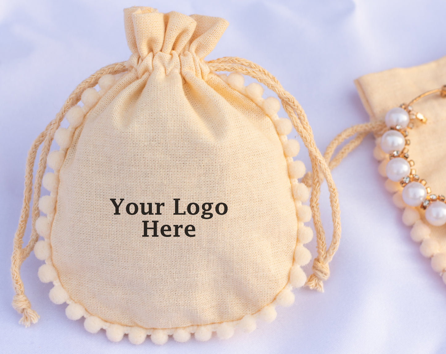 100pcs Designer Wedding Favor Pouches, Custom Drawstring Pouch