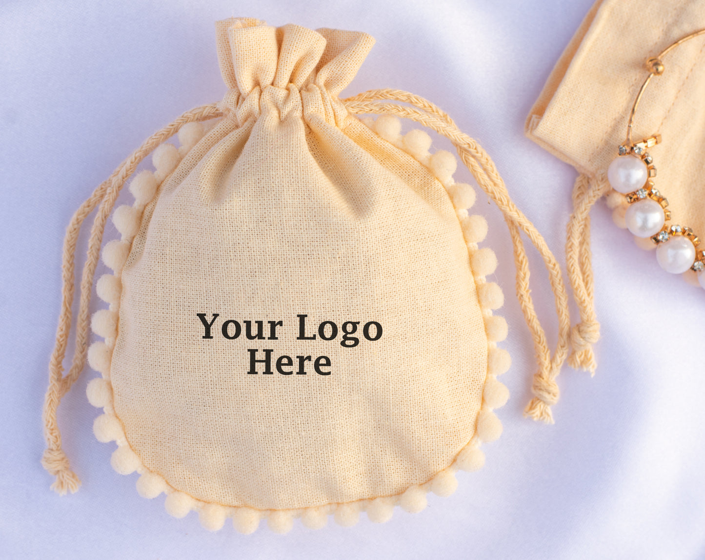 100pcs Designer Wedding Favor Pouches, Custom Drawstring Pouch