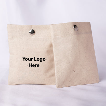100pcs Plain Cotton Snap Closure Jewelry Pouch With Logo