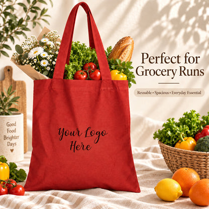 25pcs - Personalized Cotton Grocery Tote Bag With Your Logo