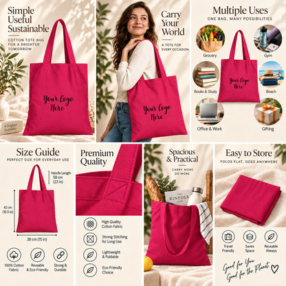 25pcs - Custom Cotton Tote Bag for Businesses and Storefronts