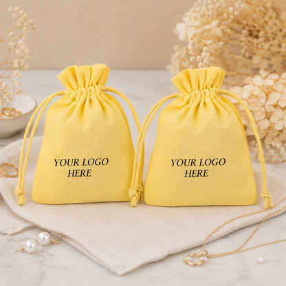100pcs Jewelry Brand Packaging Pouches | Custom Cotton Drawstring Bags Wholesale