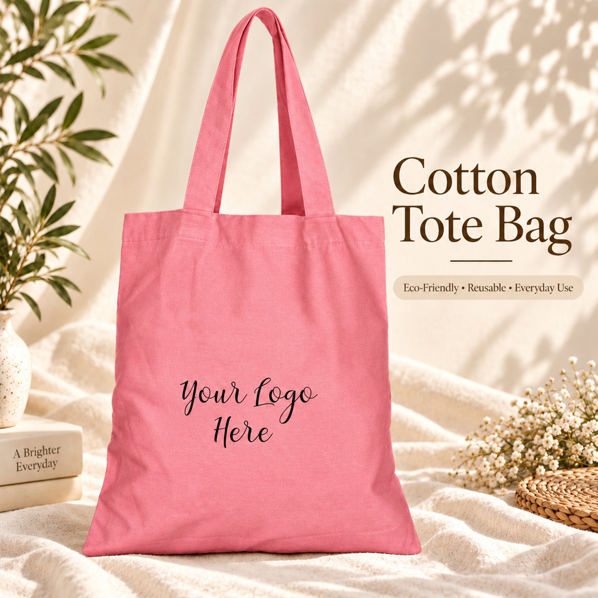 25pcs - Cotton Tote Bag With Custom Logo for Small Businesses