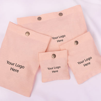 Snap Pouch Set of 100 | Custom Cotton Packaging Pouches