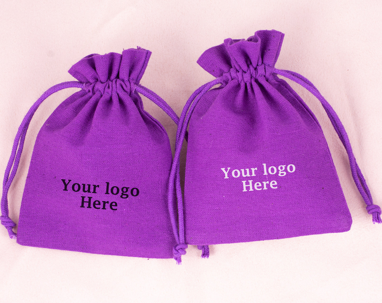 100pcs Cotton Jewelry Drawstring Pouches with Custom Logo for Wholesale Orders