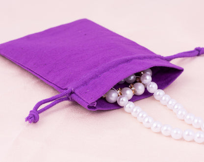 100pcs Cotton Jewelry Drawstring Pouches with Custom Logo for Wholesale Orders