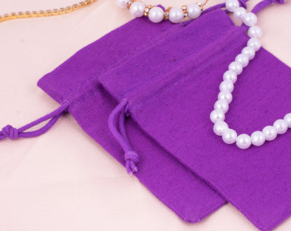 100pcs Cotton Jewelry Drawstring Pouches with Custom Logo for Wholesale Orders