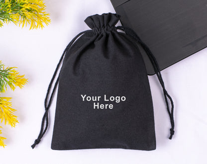 100pcs Cotton Drawstring Jewelry Pouches for Jewelry Packaging with Custom Logo