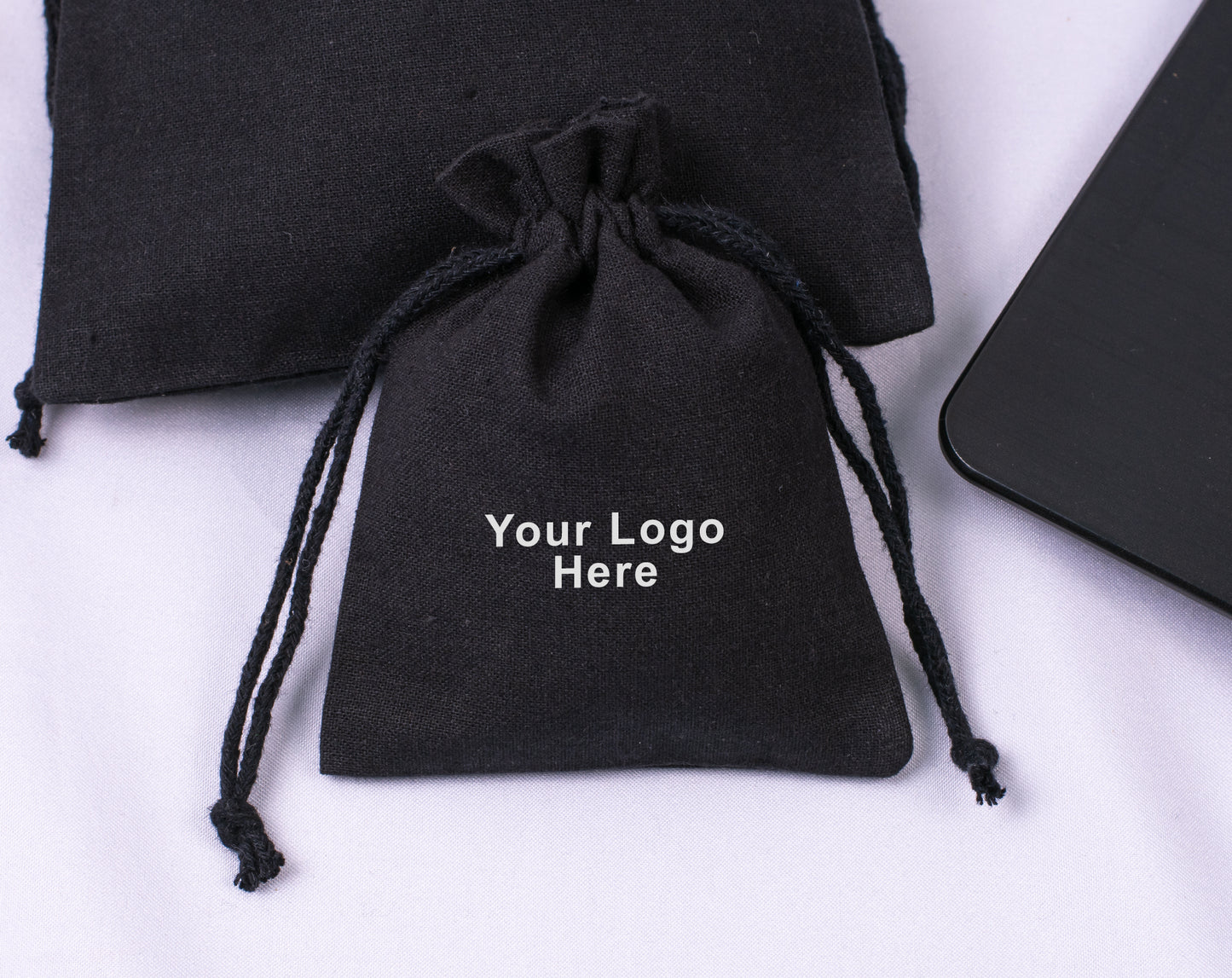 100pcs Cotton Drawstring Jewelry Pouches for Jewelry Packaging with Custom Logo