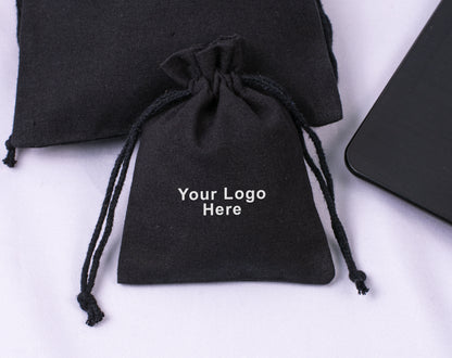 100pcs Cotton Drawstring Jewelry Pouches for Jewelry Packaging with Custom Logo